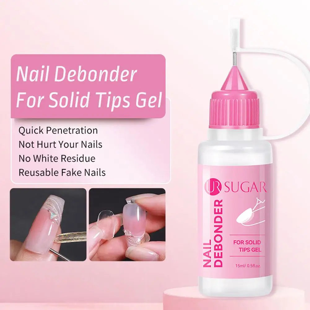 15ML Nail Glue Remover for Press on Acetone Free Nail Polish Remover Multi-Functional Remover for Nails Tips Gentle Glue Remover 3