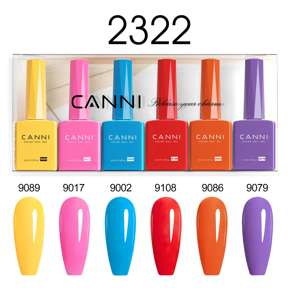6pcs*9ml CANNI HEMA FREE Nail Gel Polish Set Gorgeous Color Semi Permanent Pigmented Painting Gel Soak off UV LED Gel Nails Kit 49