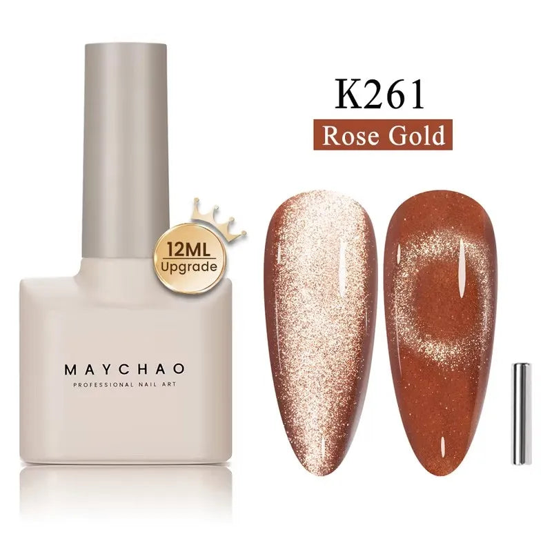 MAYCHAORomantic Galaxy Cat Eye Gel Nail Polish With Magnet Soak off UV Holographic Magnetic Rainbow Gel Polish for Nail Manicure 68