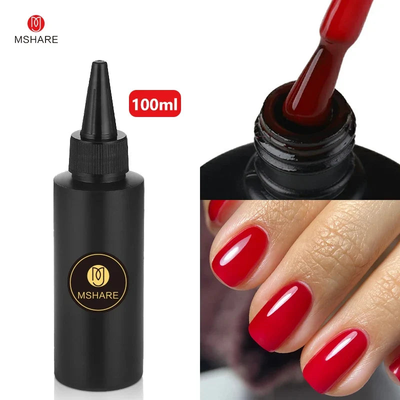 MSHARE 100ML Nail Gel Polish Soak Off UV LED Nails Vernis Semi Permanent Varnish Polish White Red Nail Gel Art 13