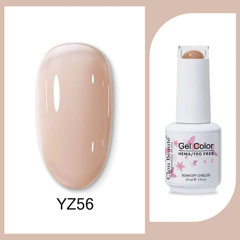 Clou Beaute 15ml Red Black White Green Neon Gel Nail Polish Base Top Coat Velvet Top 400 Colors Semi Permanent Gel Nail Varnish 71