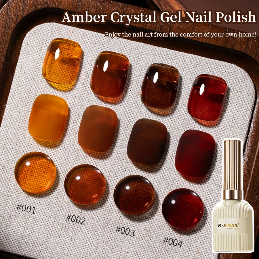 RSNAIL 10g Jelly Amber Gel Nail Polish Crystal Brown Nail Gel DIY Translucent Color Nail Art Gel Permanent UV Gel Polish Varnish 5