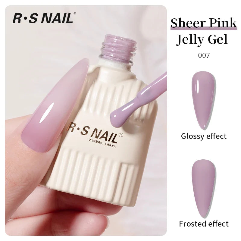 RS NAIL Jelly Transparent Gel Nail Polish 10g Summer Nude Pink Gel Polish Semi Permanent Soak Off UV LED Varnish Jade Nail Gel 18