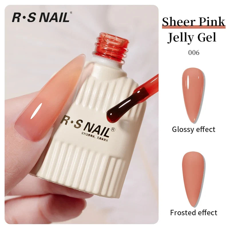RS NAIL Jelly Transparent Gel Nail Polish 10g Summer Nude Pink Gel Polish Semi Permanent Soak Off UV LED Varnish Jade Nail Gel 12