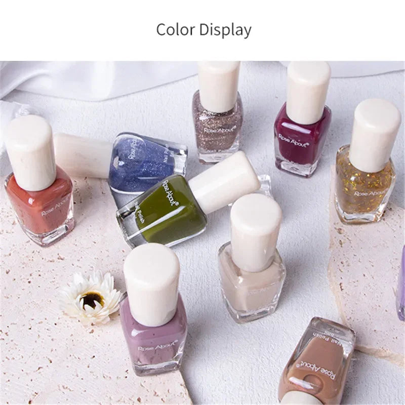 40 Colors No Bake Water-based Nail Polish Glitter Sequins Long-lasting Tearable Healthy Tearable Quick-drying Nude Nail Polish 6