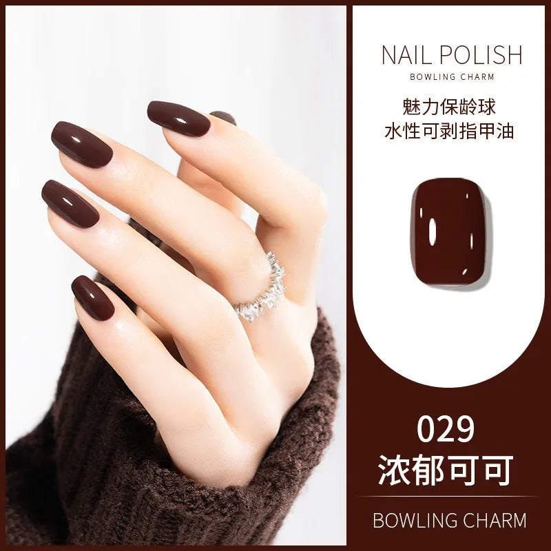 40 Colors New Nail Polish for Summer Water-based Quick Drying Tearable Nail Art Semipermanent Monochrome No Baking Lamp Varnish 38
