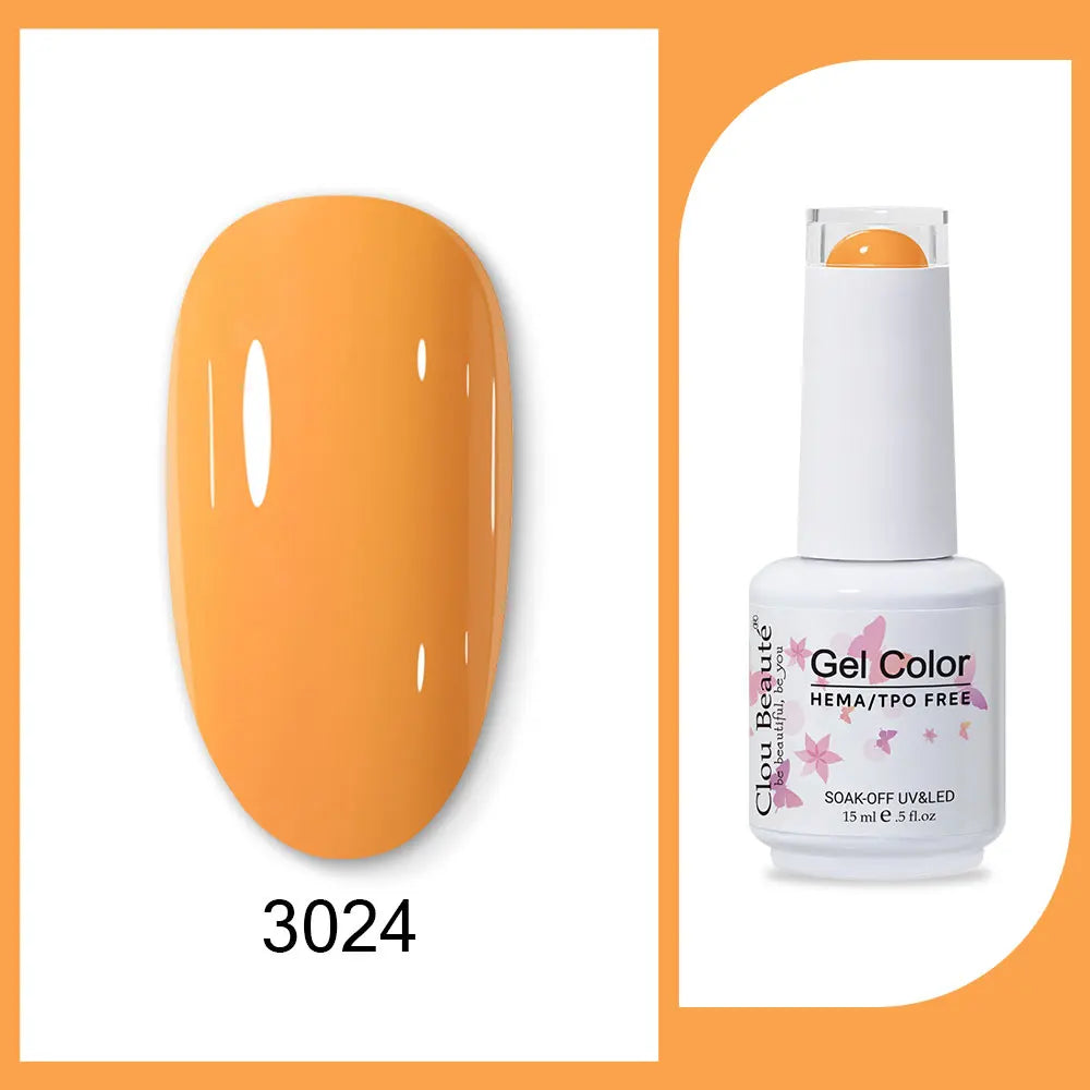 Clou Beaute 15ml Red Black White Green Neon Gel Nail Polish Base Top Coat Velvet Top 400 Colors Semi Permanent Gel Nail Varnish 37