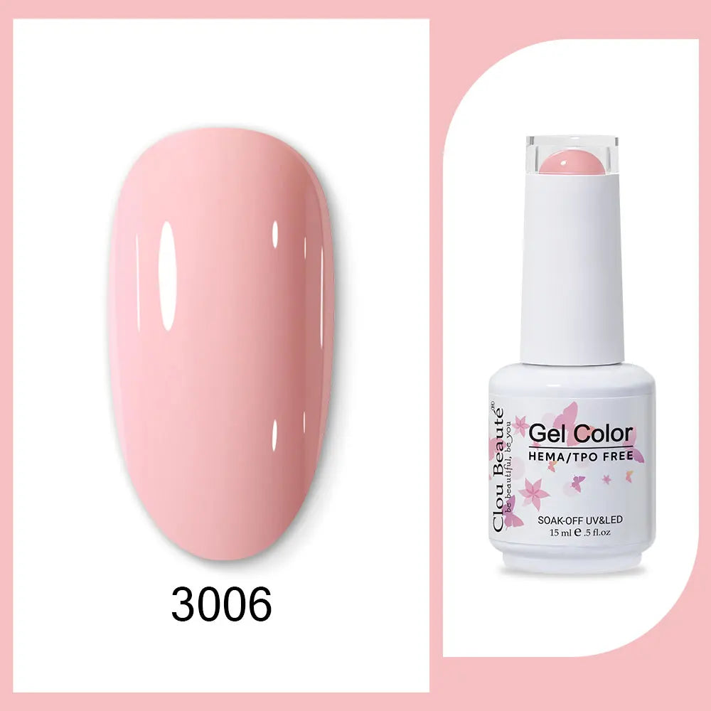Clou Beaute 15ml Red Black White Green Neon Gel Nail Polish Base Top Coat Velvet Top 400 Colors Semi Permanent Gel Nail Varnish 60