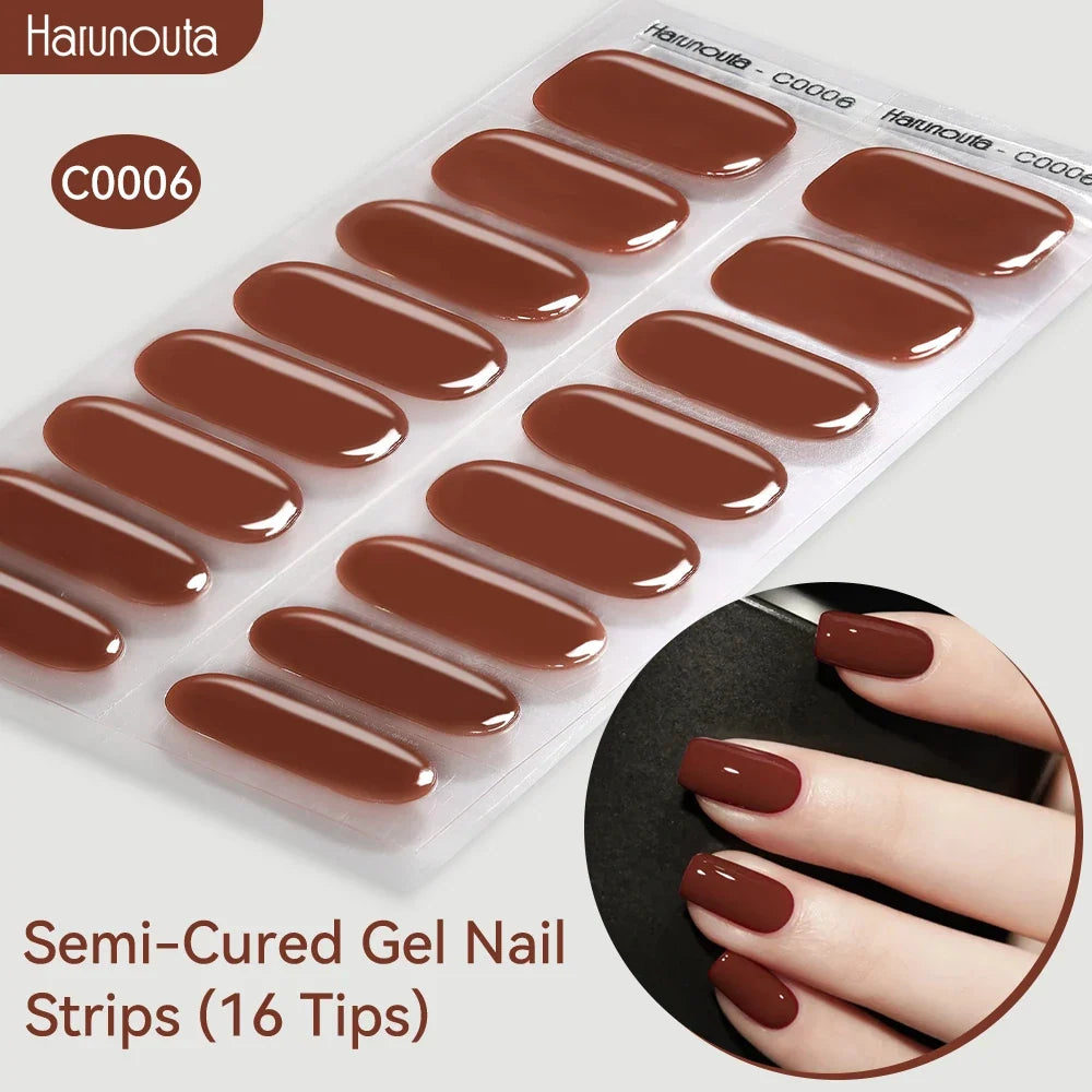Gradient Auroras Semi Cured Gel Nail Strips Sparkly Shinning DIY Gel Polish Stickers for Nails Works with UV/LED Nail Lamps 89
