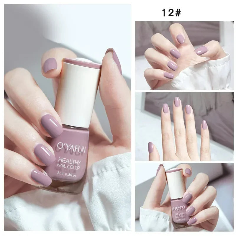 8ml Matte Waterproof No-bake Nail Polish Nail Art Tearable Quick Dry Normal Without Lamp Nail Polish Glitter Sequins UV Varnish 26