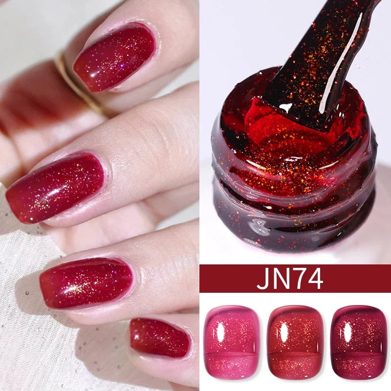 BORN PRETTY 10ml Blood Red Jelly Gel Nail Polish Halloween Nails Art Gel Polish Sheer Translucent Nail Gel for Winter Manicure 15