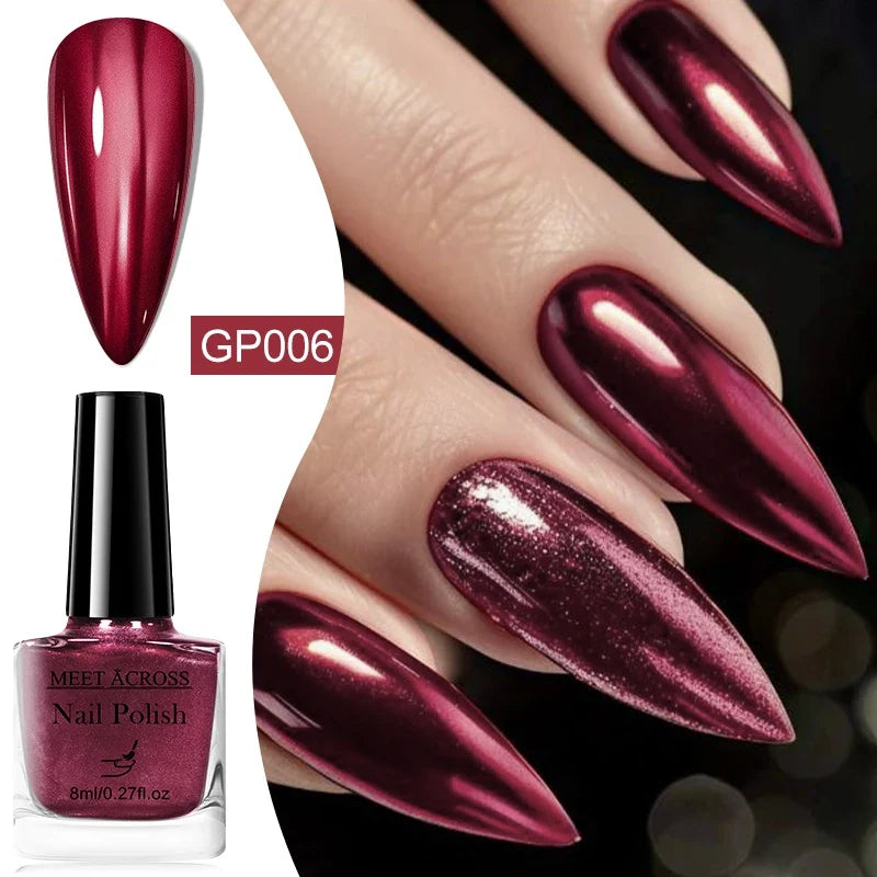 8ml Metallic Nail Polish Mirror Effect Fast Drying Long-Lasting Nails Art Polish DIY No Need Lamp Cure Manicure Nail Supplies 10