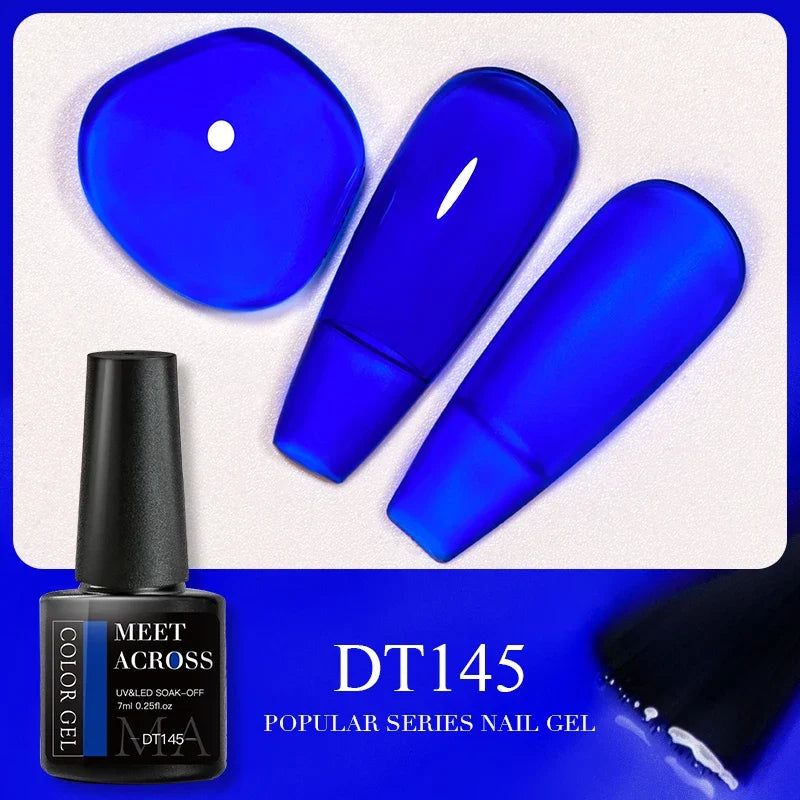 MEET ACROSS 5ml Pink Dried Flower Gel Nail Polish Natural Flower Fairy Nail Art Gel Soak Off UV LED Painting Varnishes For Nails 20
