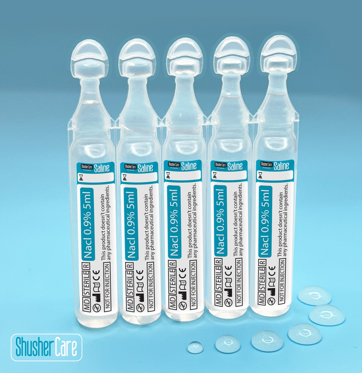 Shusher Care Saline Ampoules – Sterile Single-Use Saline Solution for Nasal, Wound & Piercing Care - 20 Count 7