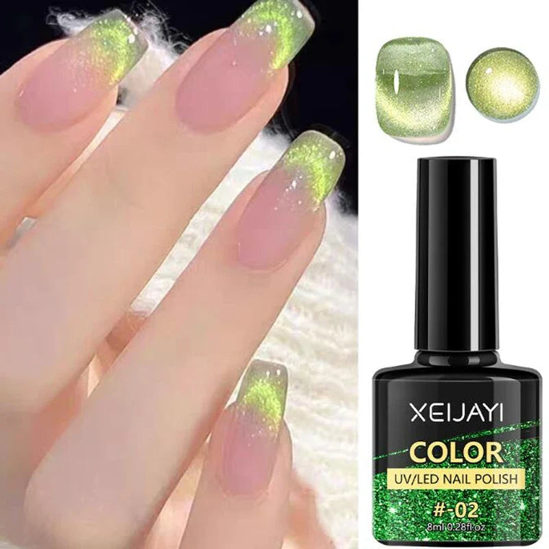 XEIJAYI Pink Cat Eye Gel Nail Polish Ceramic Magnetic Gel UV Semi-permanent Enamels Varnish Nail Supplies For Professionals Gel 11