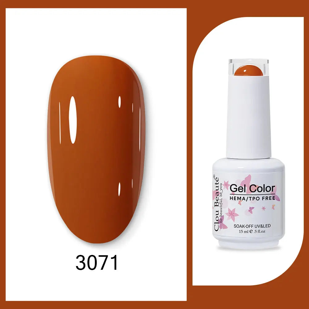 Clou Beaute 15ml Red Black White Green Neon Gel Nail Polish Base Top Coat Velvet Top 400 Colors Semi Permanent Gel Nail Varnish 15