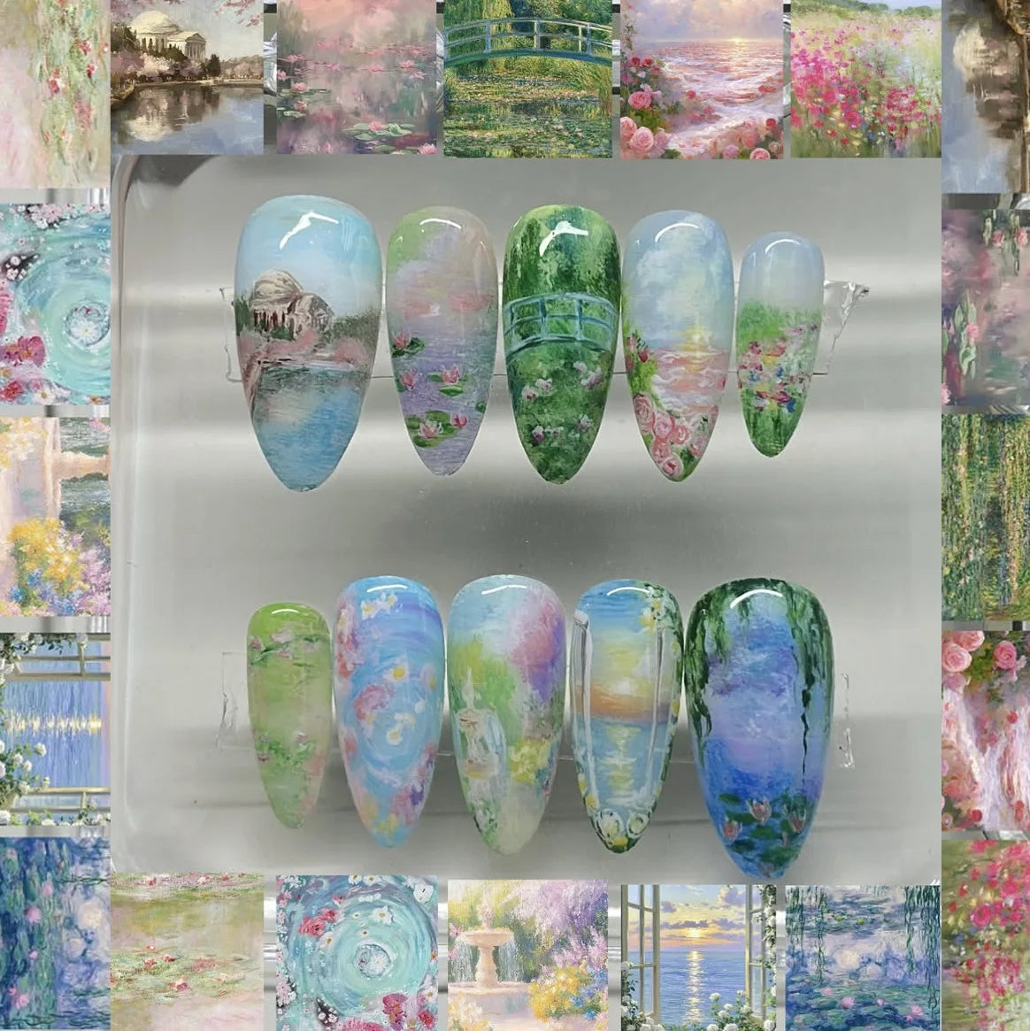 24pcs Flower Print Press on Nails Wine Red Blush Almond False Nail Tips Wearable Reusable Summer Spicy Girl Fake Nails 23