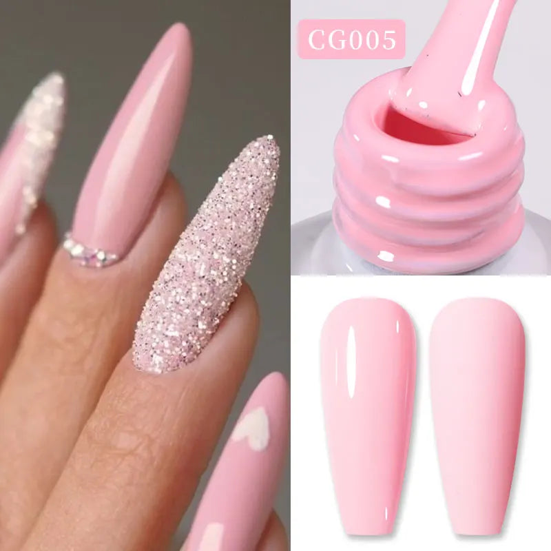 BORN PRETTY Jelly Nude Gel Nail Polish 10ml Light Pink Peach Translucent Color UV Light Cure Gel Varnish Nail Art DIY at Home 34