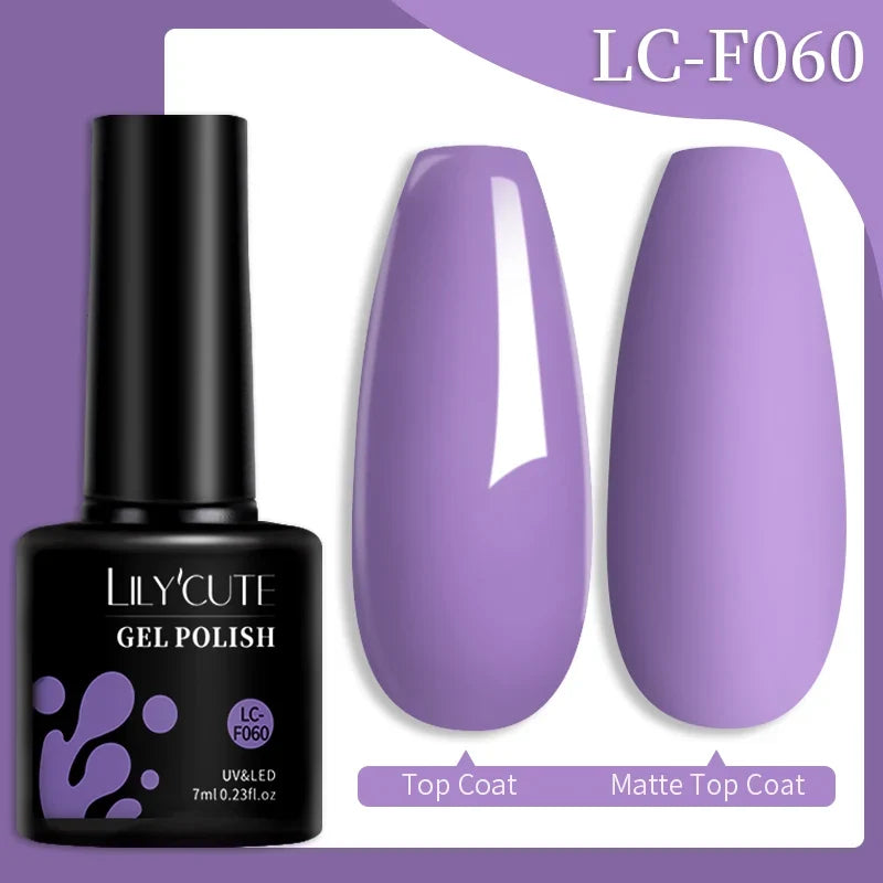 LILYCUTE 7ML Colorful Gel Nail Polish 129 Colors Long Lasting For Manicure Semi Permanent Base Top Coat Nail Art UV Gel Varnish 14