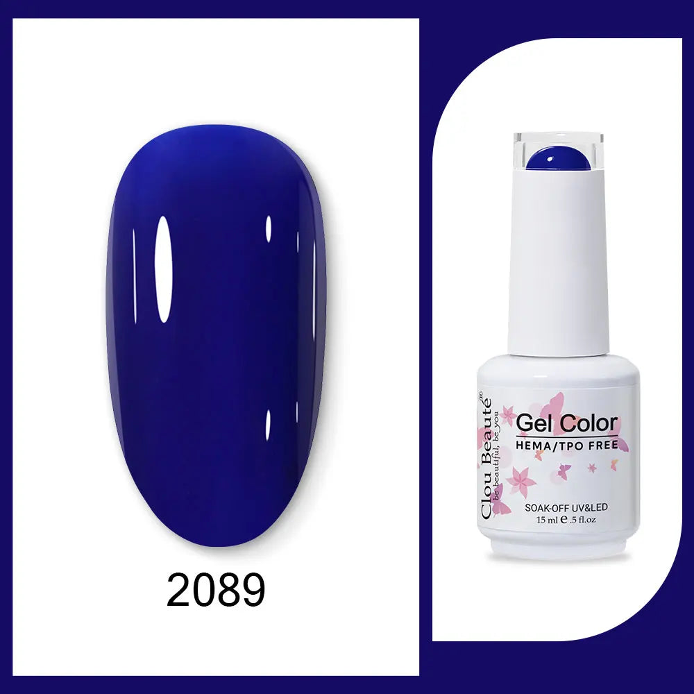 Clou Beaute 15ml Red Black White Green Neon Gel Nail Polish Base Top Coat Velvet Top 400 Colors Semi Permanent Gel Nail Varnish 122