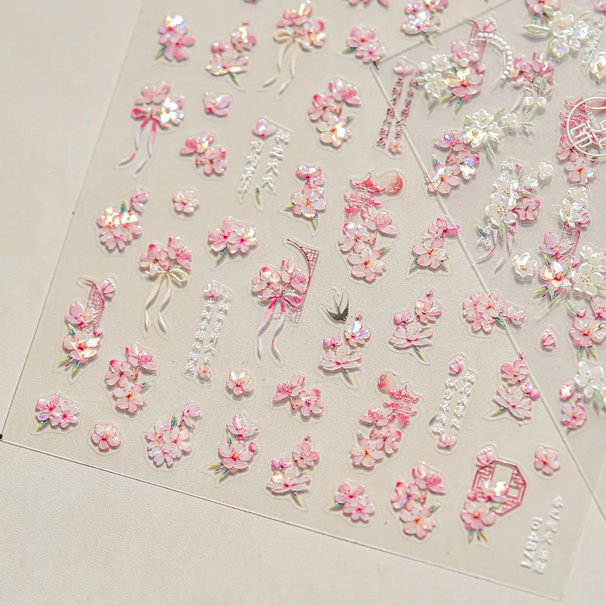 1pcs Dream Flower Window Shell Light Nail Art Stickers Japanese Flower Self Adhesive Stickers Press On Nails Decoration Decals 15