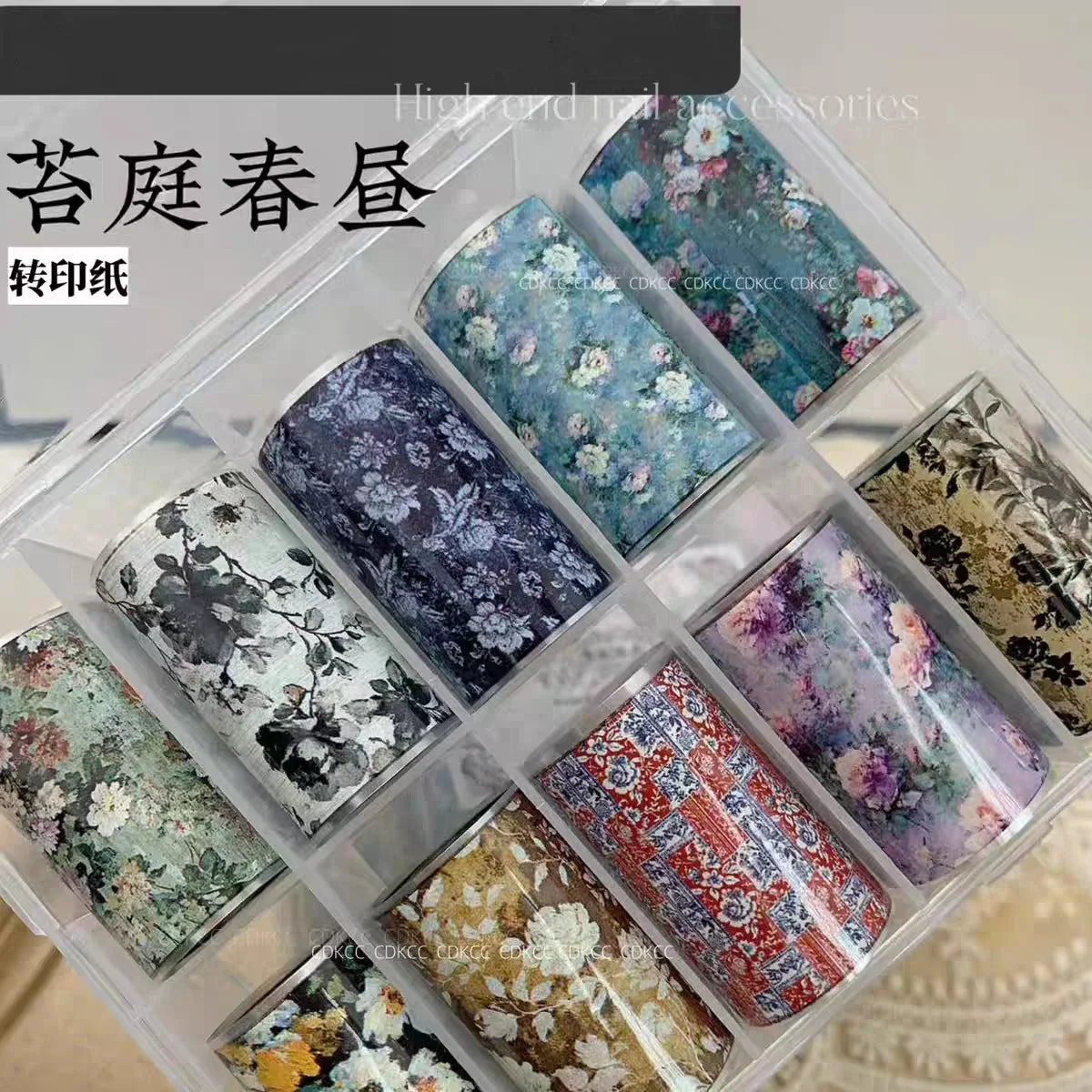 10Rolls Plaid Thousand-Bird Bow  Stars Nail Foils Transfer Paper  Nail Art Stickers  Manicure Set Decal  Nails Decoration 48