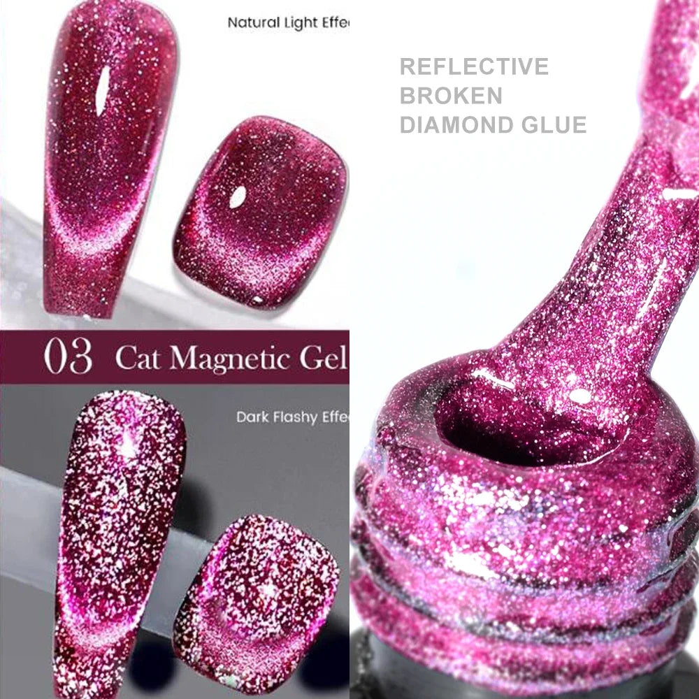 XEIJAYI Pink Cat Eye Gel Nail Polish Ceramic Magnetic Gel UV Semi-permanent Enamels Varnish Nail Supplies For Professionals Gel 56