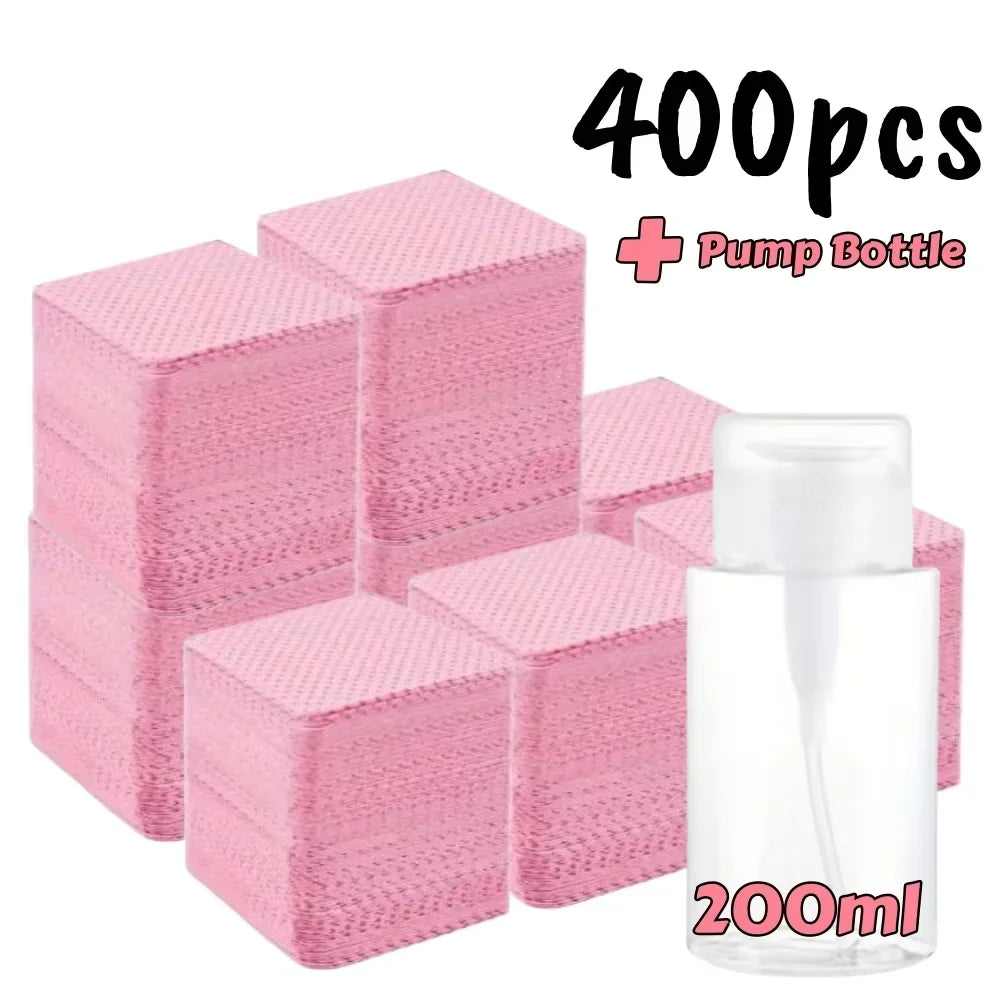 20/600pcs Lint-Free Nail Wipes Gel Cleansing Tissues Aluminum-Free Nail Polish Remover Pads for NaiArt Beauty Cleaning Care Tool 2