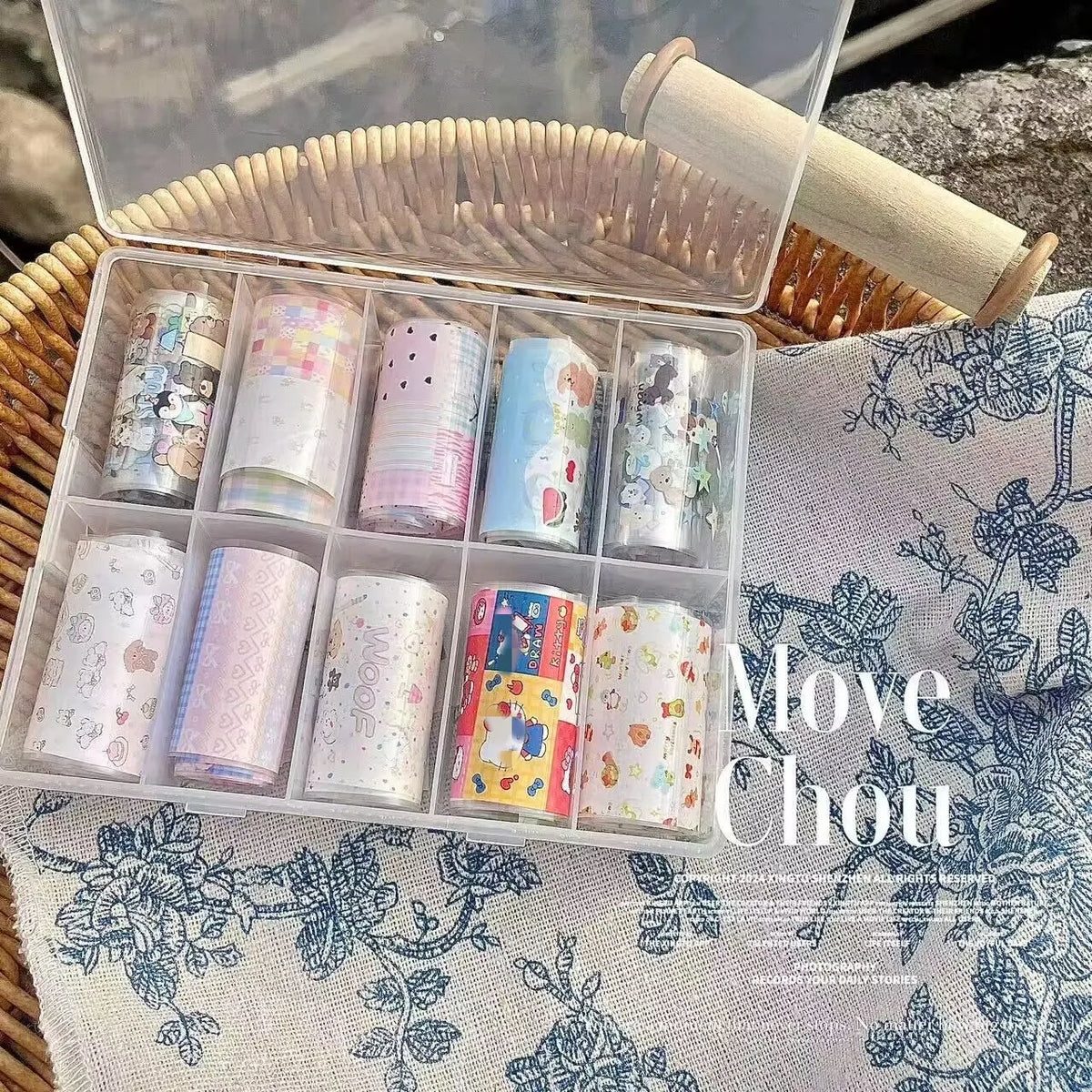 10Rolls Plaid Thousand-Bird Bow  Stars Nail Foils Transfer Paper  Nail Art Stickers  Manicure Set Decal  Nails Decoration 31
