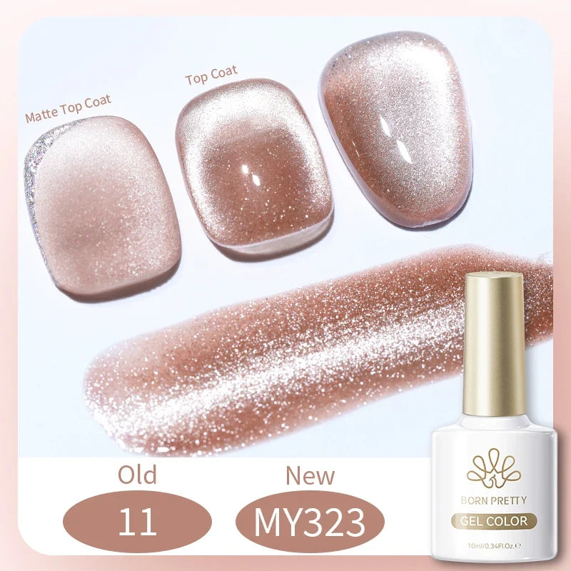 BORN PRETTY 10ml Silver Water Light Cat Magnetic Gel Nail Polish Nail Supplies Vernis Semi Permanent Gel for Fall Winter Nails 68