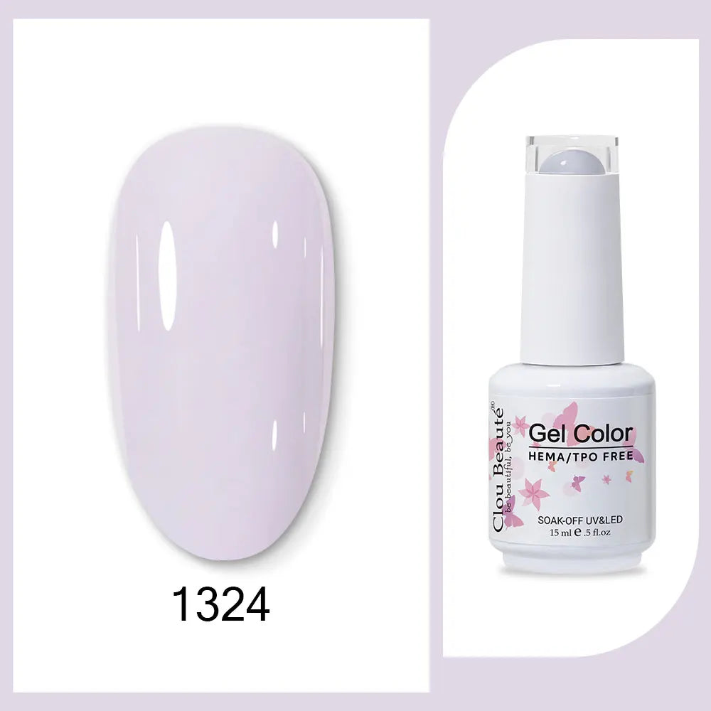 Clou Beaute 15ml Red Black White Green Neon Gel Nail Polish Base Top Coat Velvet Top 400 Colors Semi Permanent Gel Nail Varnish 124
