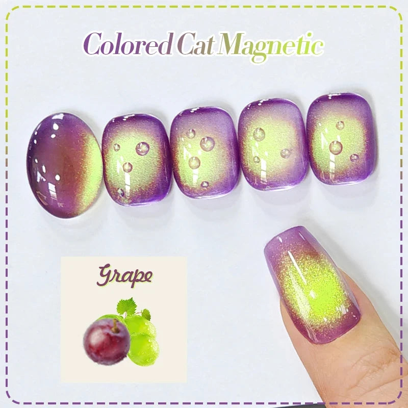 BORN PRETTY 10ml Fruit Purple Grape Cat Magnetic Gel Nail Polish 2025 New Whitening Guava Glass Beads Varnish Nail Supplies 5