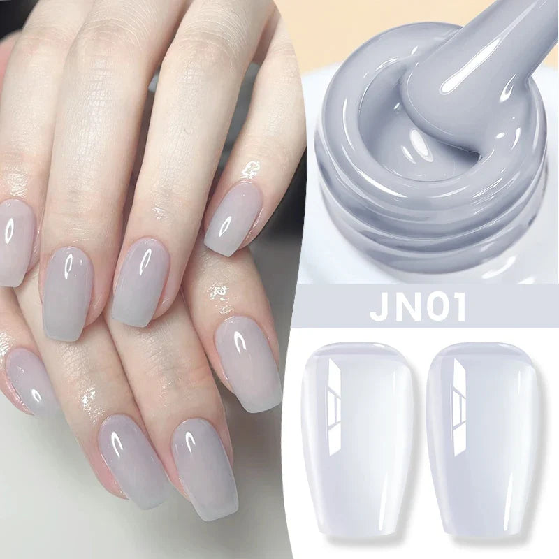 BORN PRETTY Jelly Nude Gel Nail Polish 10ml Light Pink Peach Translucent Color UV Light Cure Gel Varnish Nail Art DIY at Home 66