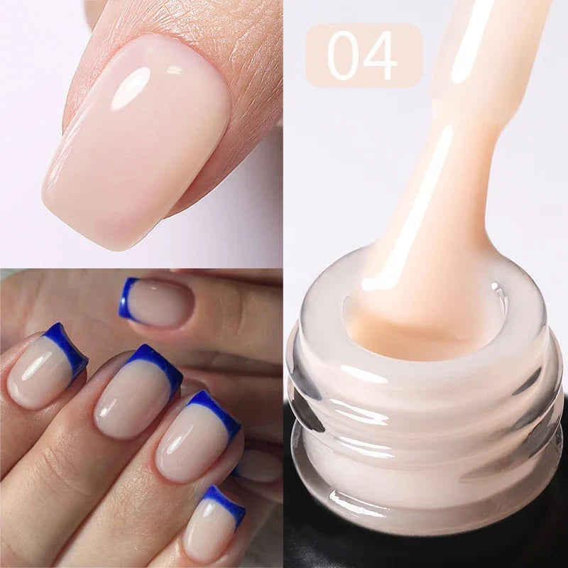 BORN PRETTY Milky Jelly Rubber Base Gel for Gel Nail Polish 15ml Russian Self-leveling Nude Color Soak Off Semi Permanent UV Gel 10