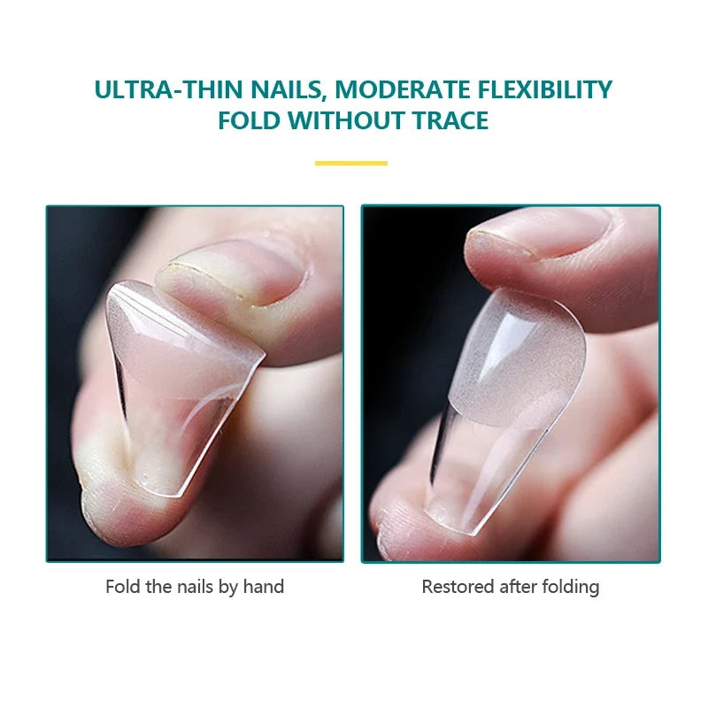 NAILPOP 120pcs Fake Nails Full Cover Press on Nails Coffin Soft Gel American Pose Capsule False Nail Tips for Extension System 3