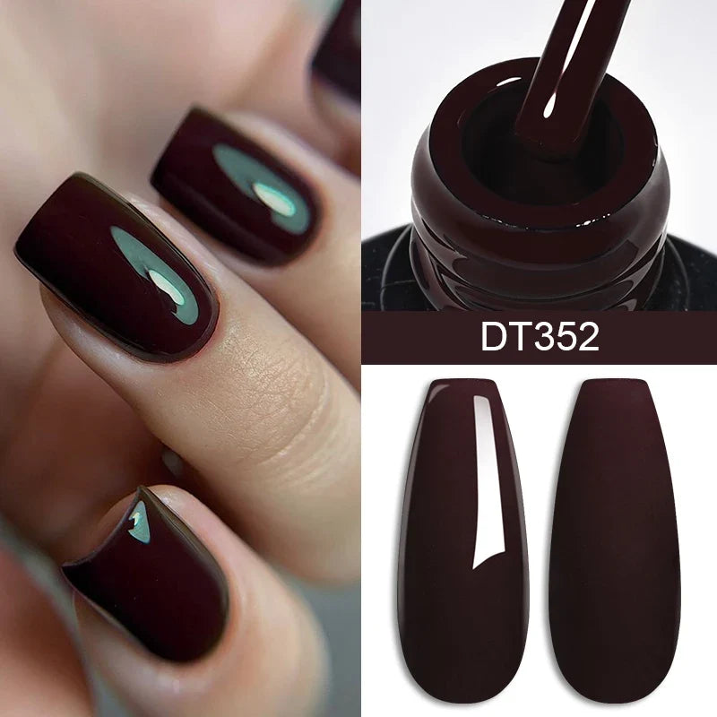 MEET ACROSS 7ml Wine Red Gel Nail Polish Long-Lasting French Style Gel Nail Supplies For Manicure DIY Design Nail Art Varnish 8