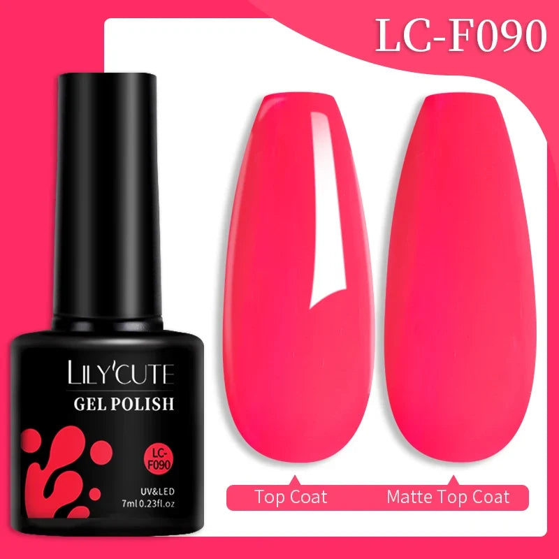 LILYCUTE 7ML Colorful Gel Nail Polish 129 Colors Long Lasting For Manicure Semi Permanent Base Top Coat Nail Art UV Gel Varnish 52