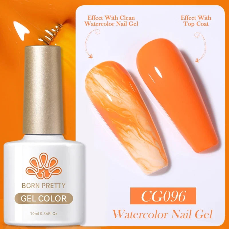 BORN PRETTY 10ml Clear Blooms Gel Polish UV LED Soak Off Nail Art Polish for Spreading Effect Marble Nail Polish Gel Painting 46