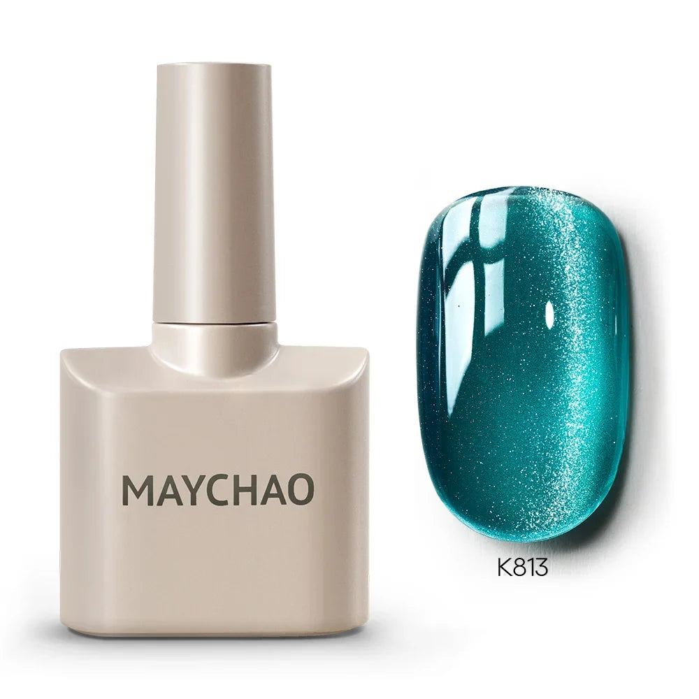 MAYCHAORomantic Galaxy Cat Eye Gel Nail Polish With Magnet Soak off UV Holographic Magnetic Rainbow Gel Polish for Nail Manicure 11