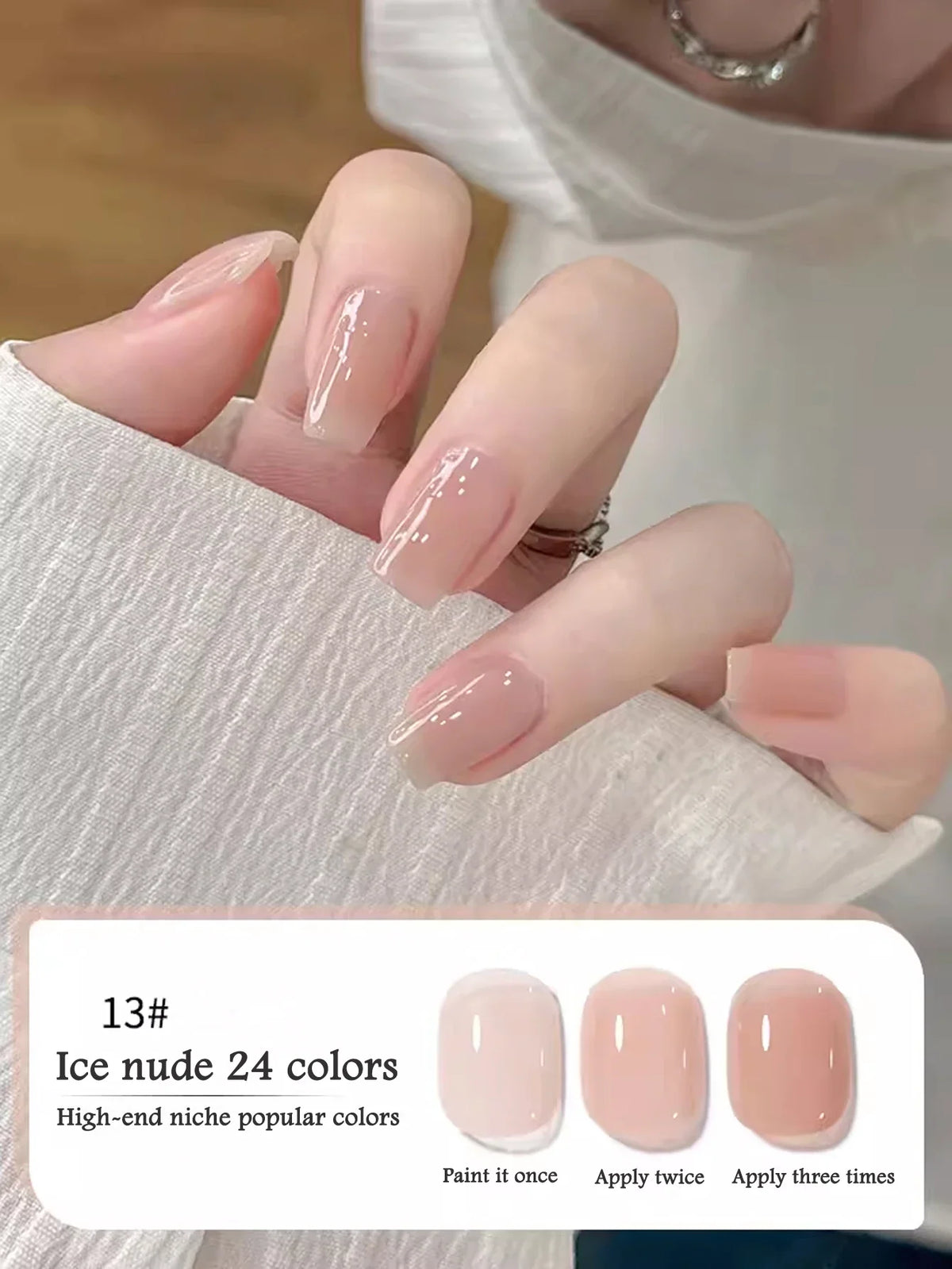 10ML 1-24PCS Milk White Jelly Gel Nail Polish Nail Art 2026 New Popular Nail Supplies UV LED Light Nails Black Red Nails 4