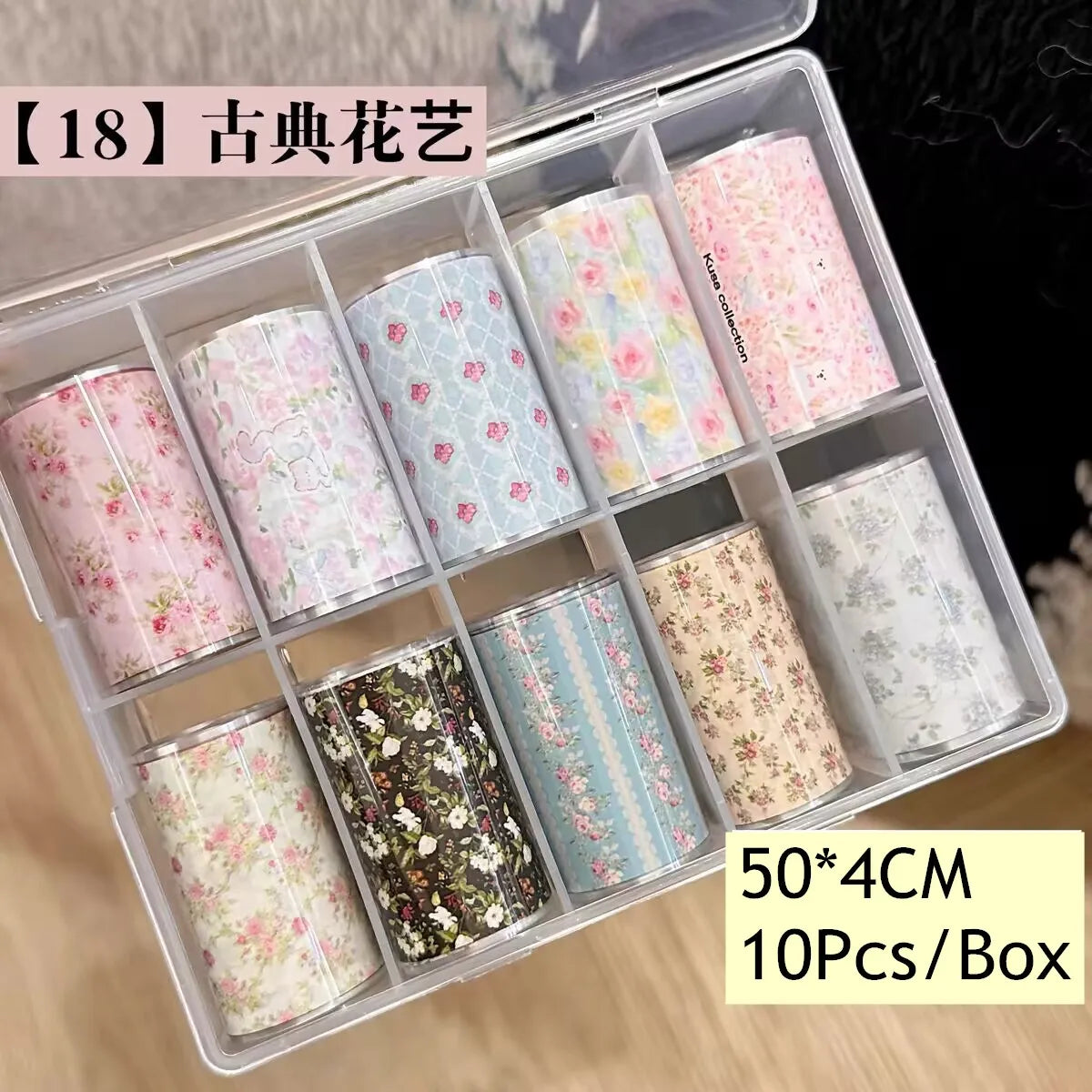 10Rolls Plaid Thousand-Bird Bow  Stars Nail Foils Transfer Paper  Nail Art Stickers  Manicure Set Decal  Nails Decoration 64