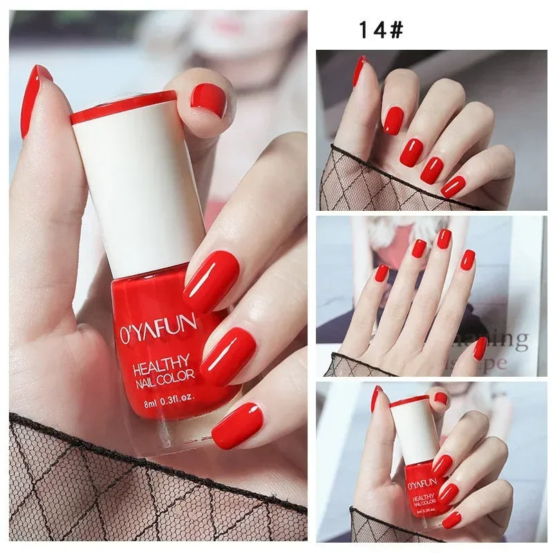 8ml Matte Waterproof No-bake Nail Polish Nail Art Tearable Quick Dry Normal Without Lamp Nail Polish Glitter Sequins UV Varnish 18