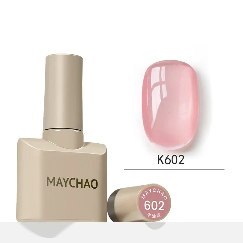 MAYCHAO 12ml Jelly Gel Nail Polish Semi Permanent Top Coat Soak Off UV LED Gel Art Nail Varnish Manicure Long Lasting Nail Gel 13