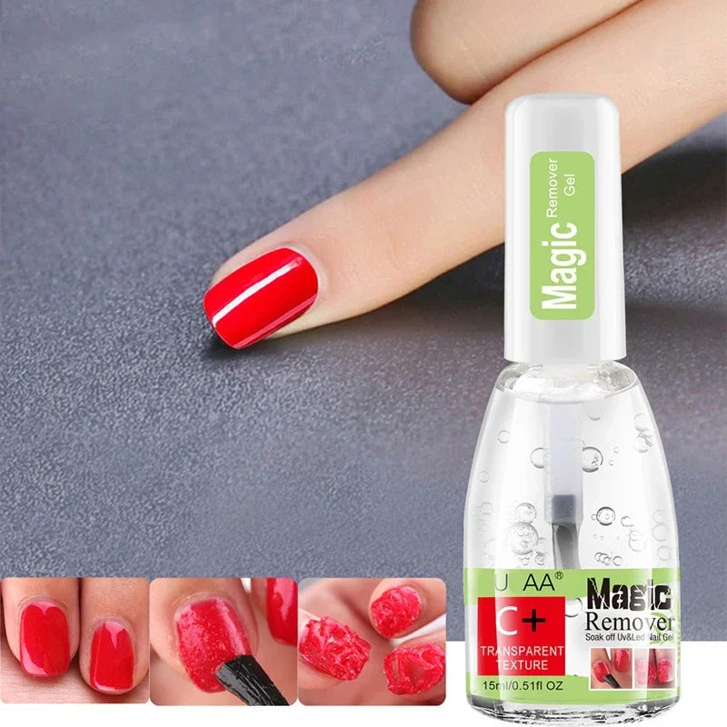 3-5 Mins Fast Remover Magic Remover Gel Nail Polish 15ml Soak Off UV LED Burst Removal Cleaner Nail Art Tools Manicure Cleaner 5