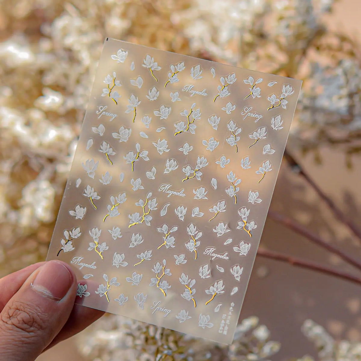 1pcs Dream Flower Window Shell Light Nail Art Stickers Japanese Flower Self Adhesive Stickers Press On Nails Decoration Decals 25