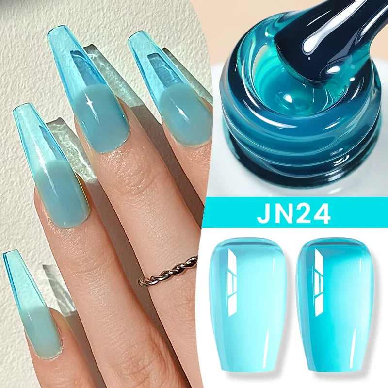BORN PRETTY Jelly Nude Gel Nail Polish 10ml Light Pink Peach Translucent Color UV Light Cure Gel Varnish Nail Art DIY at Home 79