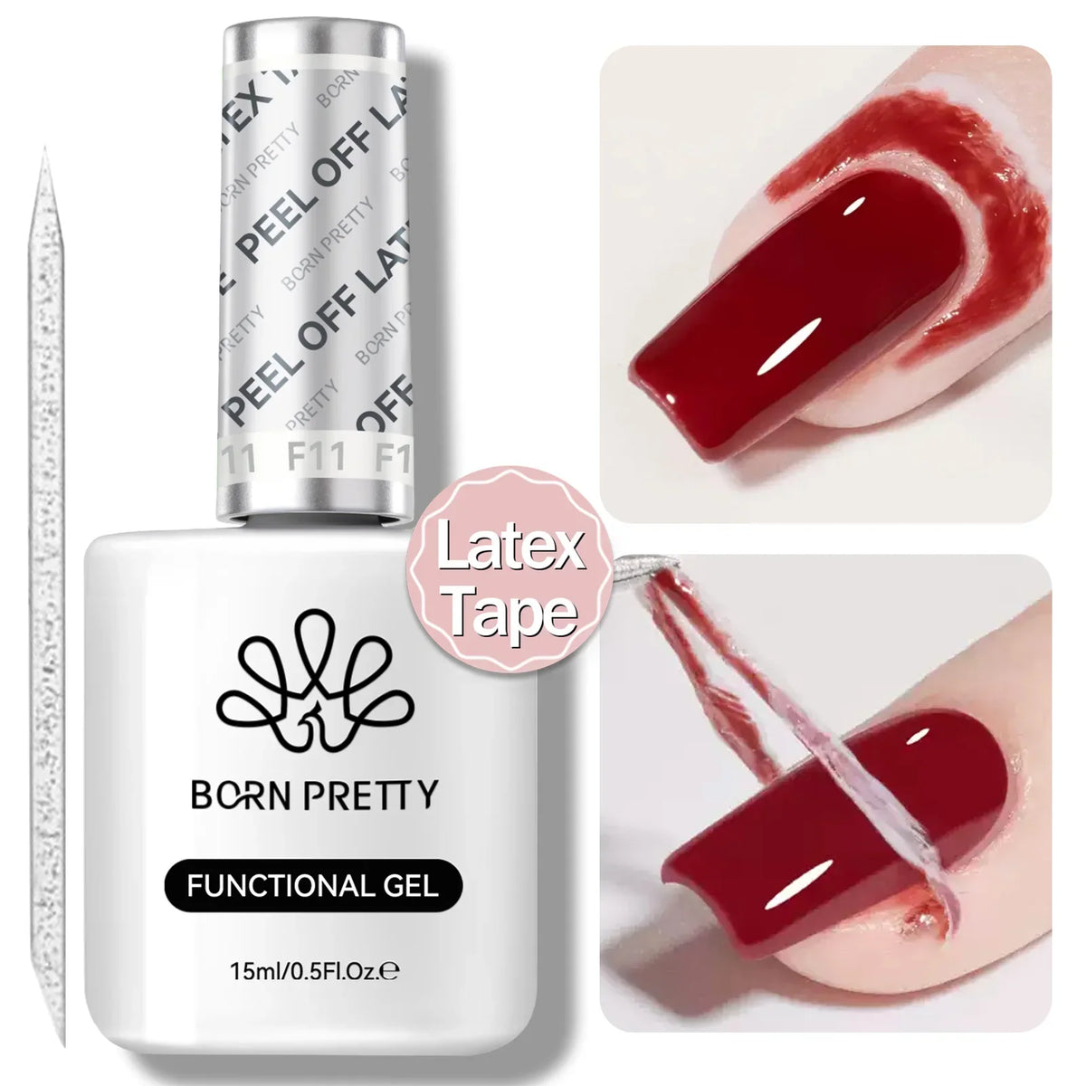 BORN PRETTY 15ml Peel Off Nail Latex Tape Gel Nail Polish Anti-freezing Quick Dry No Need for Curing Nails Finger Protector Tool 1