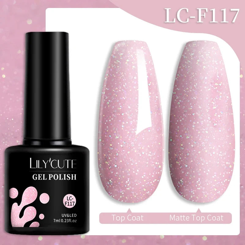 LILYCUTE 7ML Colorful Gel Nail Polish 129 Colors Long Lasting For Manicure Semi Permanent Base Top Coat Nail Art UV Gel Varnish 78