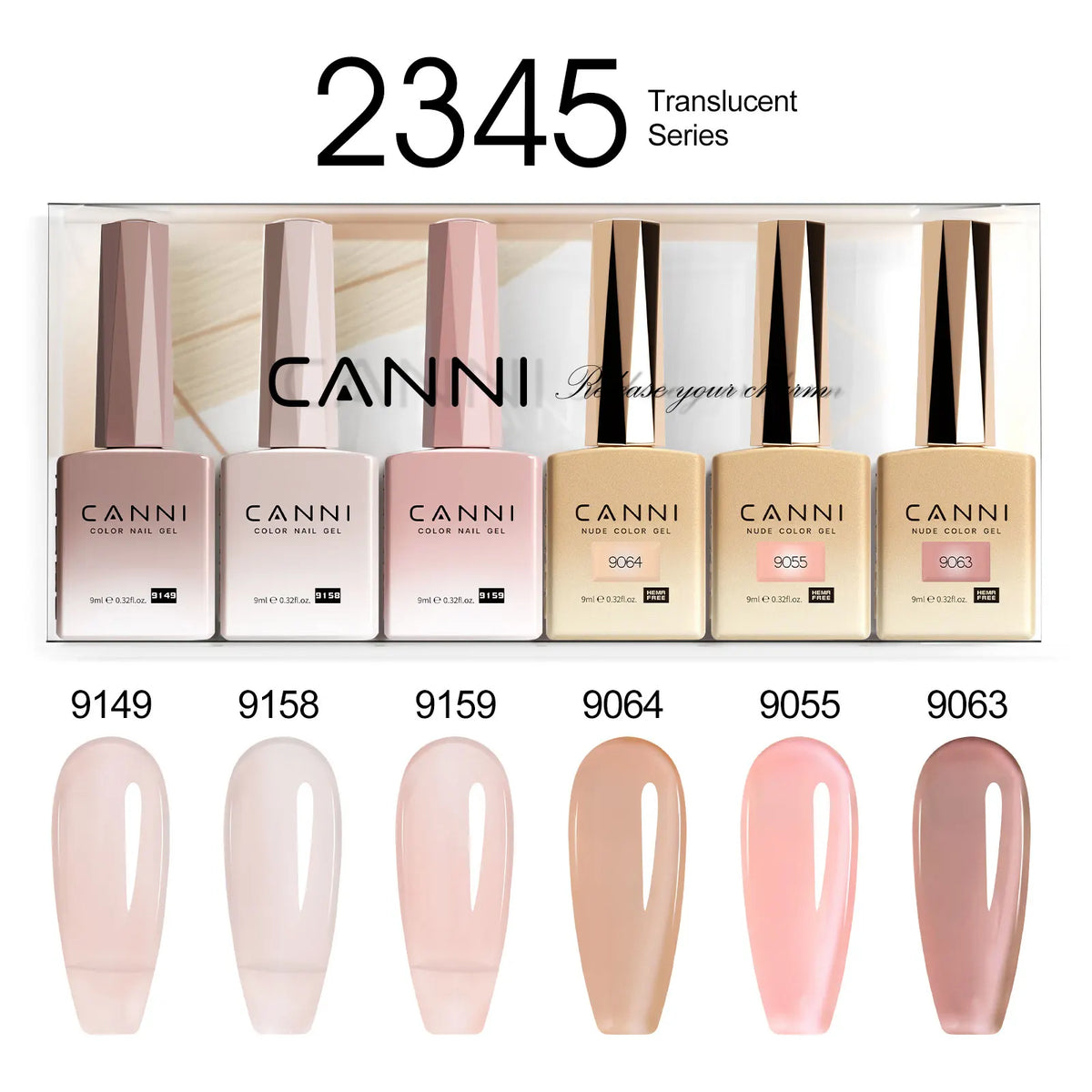 6pcs*9ml CANNI HEMA FREE Nail Gel Polish Set Gorgeous Color Semi Permanent Pigmented Painting Gel Soak off UV LED Gel Nails Kit 19