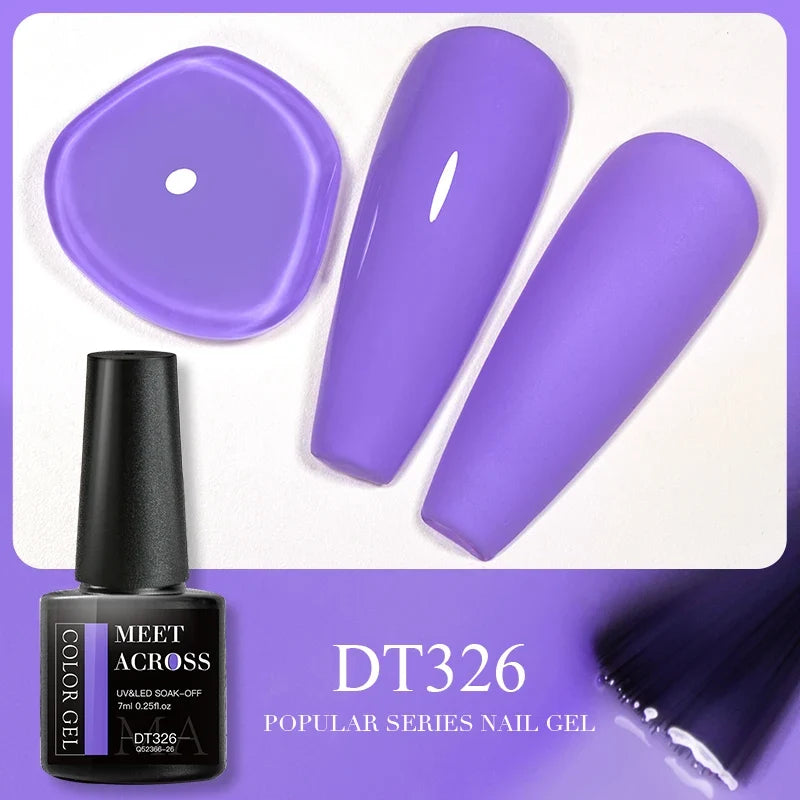 MEET ACROSS 5ml Pink Dried Flower Gel Nail Polish Natural Flower Fairy Nail Art Gel Soak Off UV LED Painting Varnishes For Nails 71